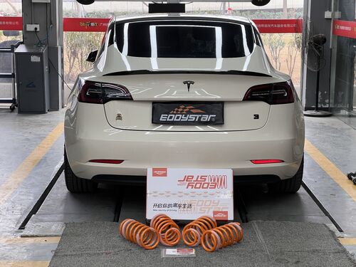 最新の会社の事例について 2021 Tesla Model 3 RWD Upgraded with Sport Short Springs: Sleeker Stance & Smoother Ride!